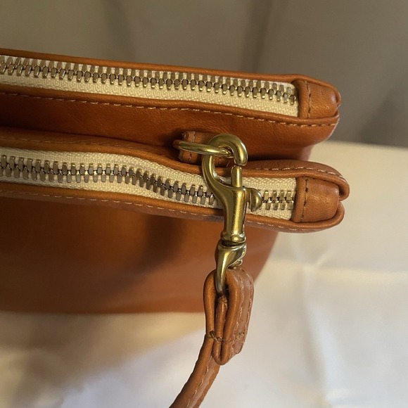 CLARE  V. Double Sac Bretelle Tan Neptune Brown Shoulder Bag Clutch Purse NEW - Picture 13 of 16